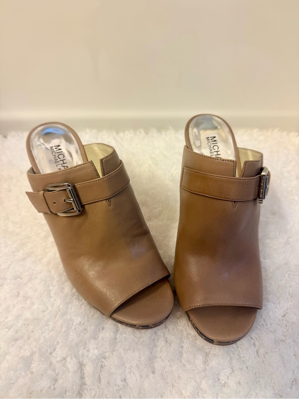 Michael Kors Open Toe Buckle Mules - Size 8 1/2 - LIKE NEW